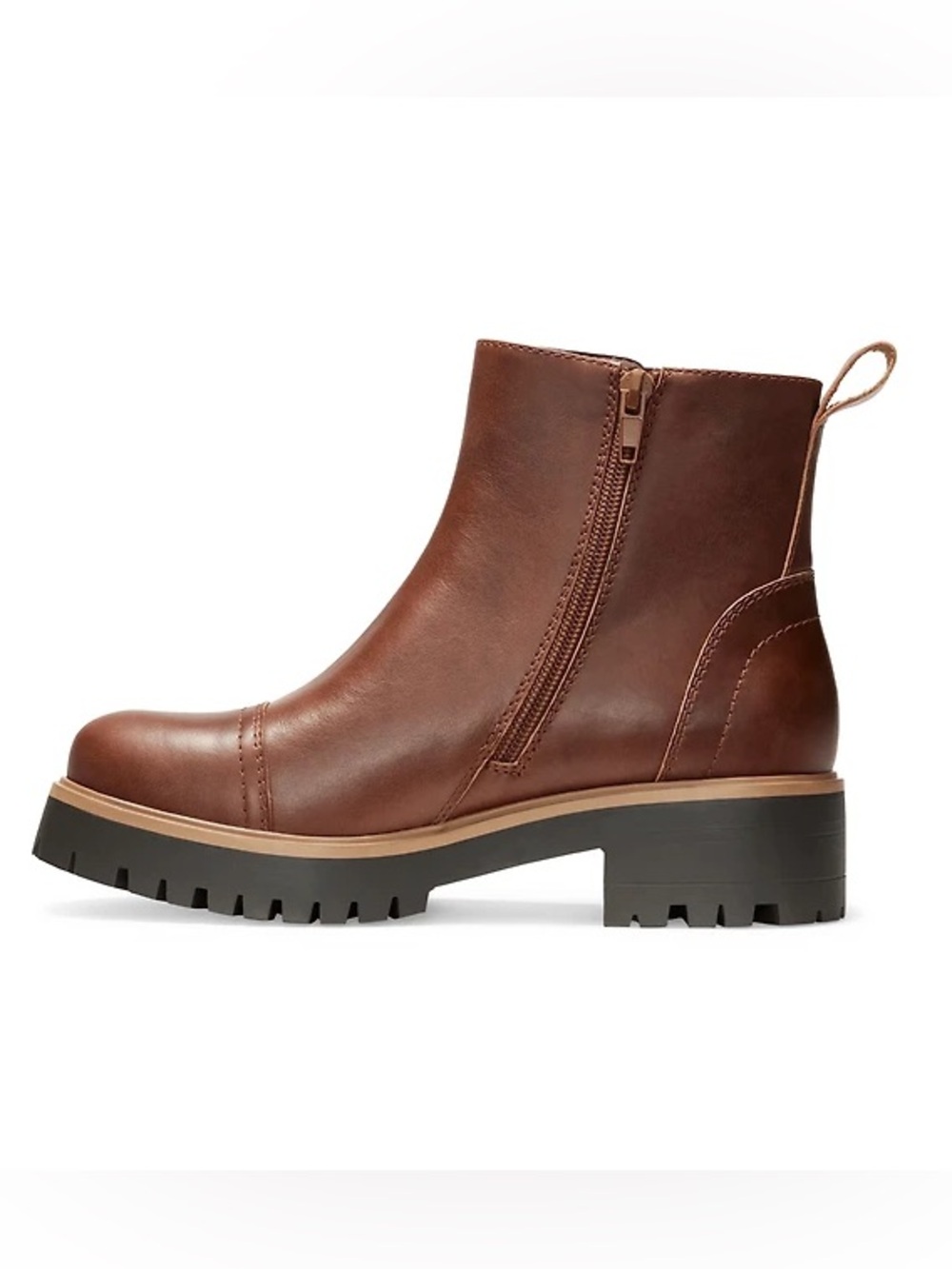 Eddie Bauer Hannah Short Side Leather Platform Lugged Sole Boots Brown Size 11